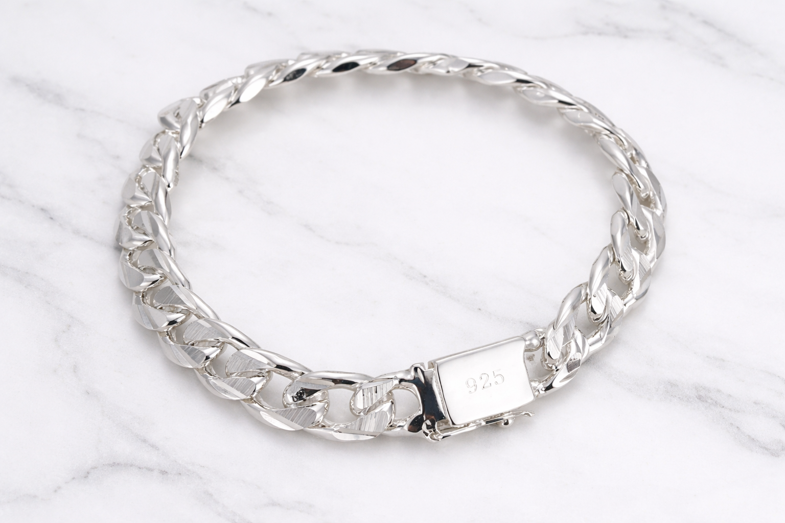 925 Silver Cuban Link bracelet